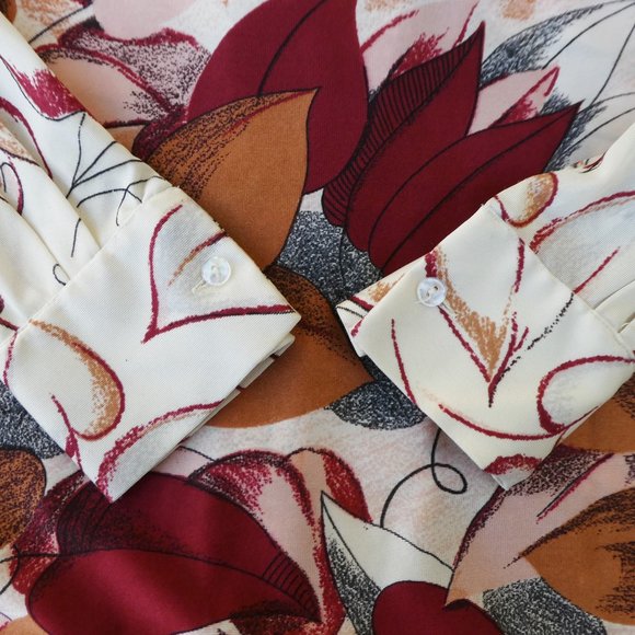 Loubella Vintage 70s Disco Nylon Top GiRAFFES Botanical Hearts Dagger Collar - Picture 9 of 10